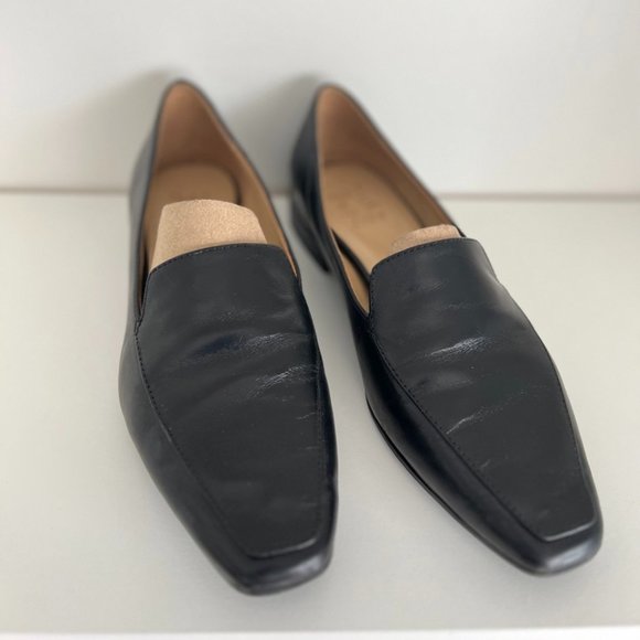 Square Toe Naturalizer "Clea" Black Leather Loafers/Flat - Picture 2 of 12